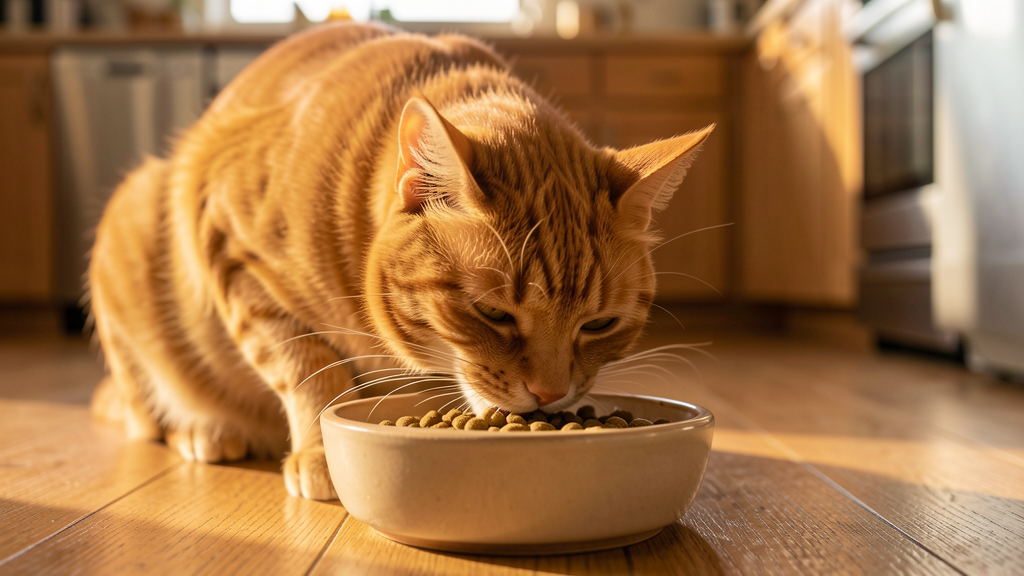 猫がキャットフードを食べている様子 食いつき比較レビュー